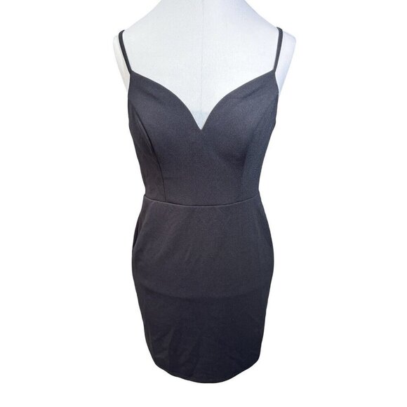 B. DARLIN‎ Juniors Strappy Black Mini Dress Size 9/10 Bodycon Cocktail Party - Picture 4 of 13